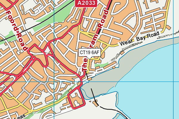 CT19 6AF map - OS VectorMap District (Ordnance Survey) CT19 6AF map - OS VectorMap District (Ordnance Survey)