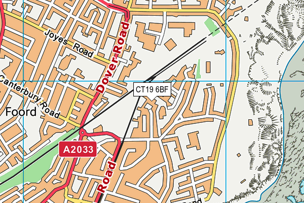 CT19 6BF map - OS VectorMap District (Ordnance Survey) CT19 6BF map - OS VectorMap District (Ordnance Survey)