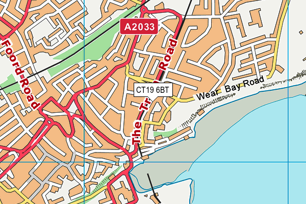 CT19 6BT map - OS VectorMap District (Ordnance Survey) CT19 6BT map - OS VectorMap District (Ordnance Survey)