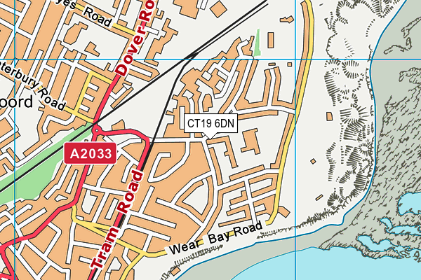CT19 6DN map - OS VectorMap District (Ordnance Survey) CT19 6DN map - OS VectorMap District (Ordnance Survey)