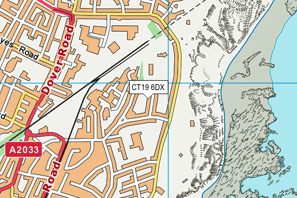 CT19 6DX map - OS VectorMap District (Ordnance Survey) CT19 6DX map - OS VectorMap District (Ordnance Survey)