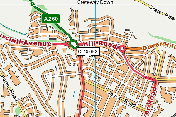 CT19 6HX map - OS VectorMap District (Ordnance Survey) CT19 6HX map - OS VectorMap District (Ordnance Survey)