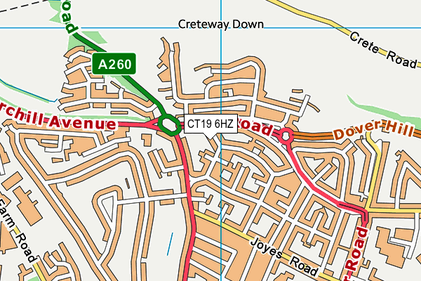 CT19 6HZ map - OS VectorMap District (Ordnance Survey) CT19 6HZ map - OS VectorMap District (Ordnance Survey)