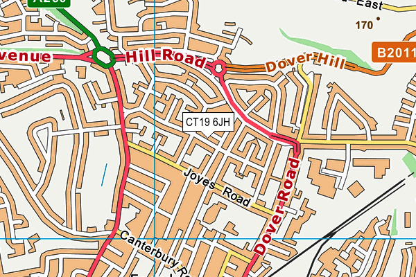 CT19 6JH map - OS VectorMap District (Ordnance Survey)