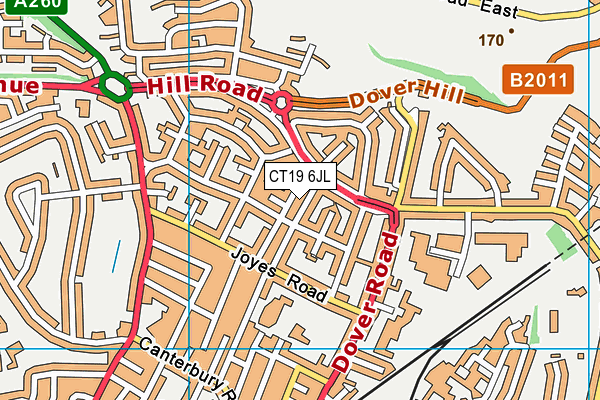 CT19 6JL map - OS VectorMap District (Ordnance Survey) CT19 6JL map - OS VectorMap District (Ordnance Survey)