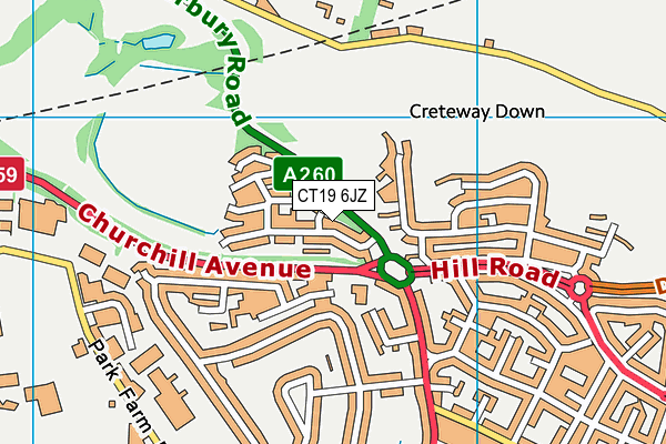 CT19 6JZ map - OS VectorMap District (Ordnance Survey) CT19 6JZ map - OS VectorMap District (Ordnance Survey)