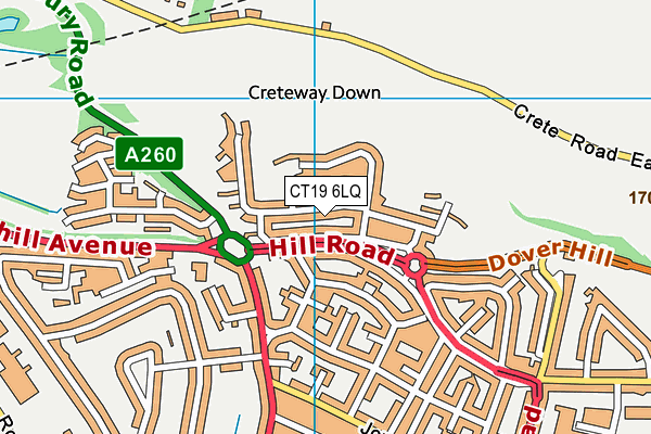 CT19 6LQ map - OS VectorMap District (Ordnance Survey) CT19 6LQ map - OS VectorMap District (Ordnance Survey)
