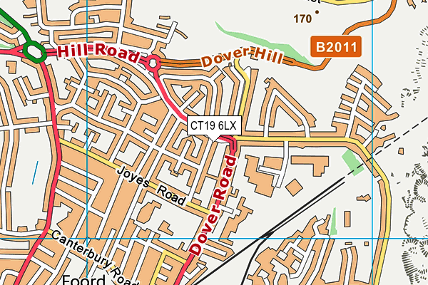 CT19 6LX map - OS VectorMap District (Ordnance Survey) CT19 6LX map - OS VectorMap District (Ordnance Survey)