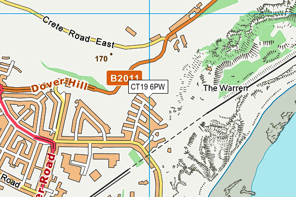 CT19 6PW map - OS VectorMap District (Ordnance Survey) CT19 6PW map - OS VectorMap District (Ordnance Survey)
