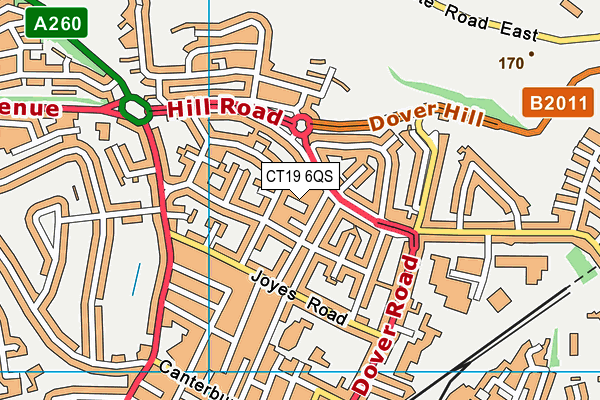 CT19 6QS map - OS VectorMap District (Ordnance Survey) CT19 6QS map - OS VectorMap District (Ordnance Survey)
