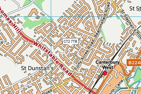 CT2 7TB map - OS VectorMap District (Ordnance Survey) CT2 7TB map - OS VectorMap District (Ordnance Survey)