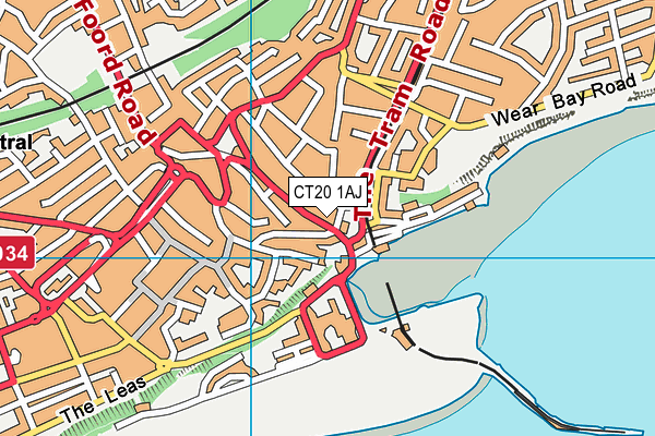 CT20 1AJ map - OS VectorMap District (Ordnance Survey) CT20 1AJ map - OS VectorMap District (Ordnance Survey)