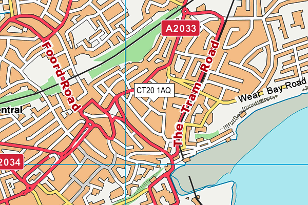CT20 1AQ map - OS VectorMap District (Ordnance Survey)