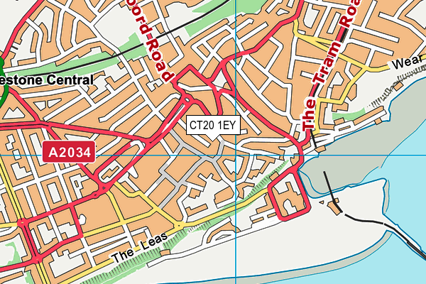 CT20 1EY map - OS VectorMap District (Ordnance Survey) CT20 1EY map - OS VectorMap District (Ordnance Survey)