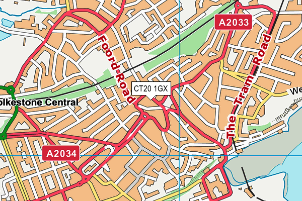 CT20 1GX map - OS VectorMap District (Ordnance Survey) CT20 1GX map - OS VectorMap District (Ordnance Survey)
