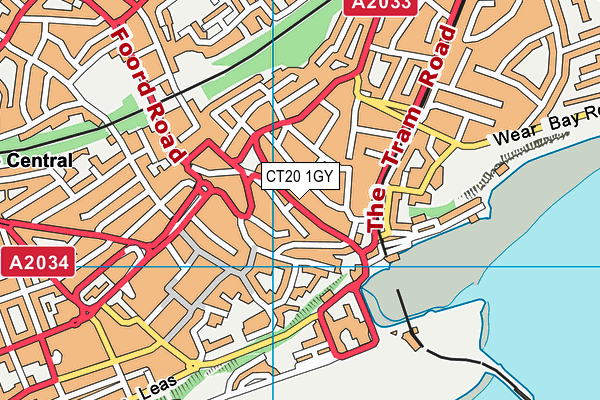 CT20 1GY map - OS VectorMap District (Ordnance Survey) CT20 1GY map - OS VectorMap District (Ordnance Survey)