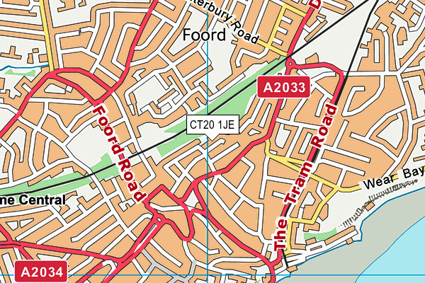 CT20 1JE map - OS VectorMap District (Ordnance Survey) CT20 1JE map - OS VectorMap District (Ordnance Survey)
