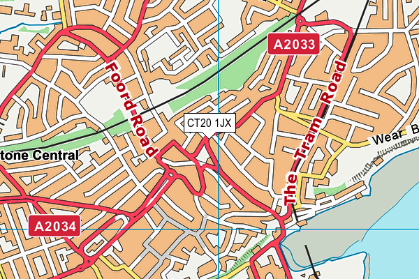 CT20 1JX map - OS VectorMap District (Ordnance Survey) CT20 1JX map - OS VectorMap District (Ordnance Survey)