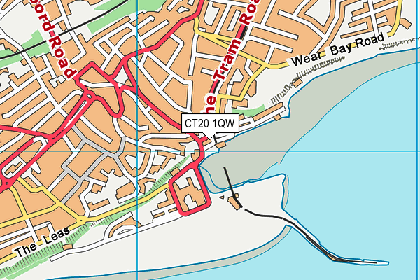 CT20 1QW map - OS VectorMap District (Ordnance Survey) CT20 1QW map - OS VectorMap District (Ordnance Survey)