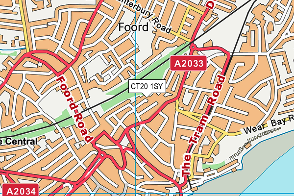 CT20 1SY map - OS VectorMap District (Ordnance Survey) CT20 1SY map - OS VectorMap District (Ordnance Survey)