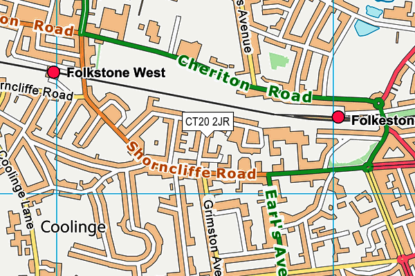 CT20 2JR map - OS VectorMap District (Ordnance Survey)