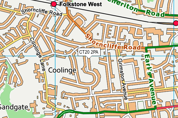 CT20 2PA map - OS VectorMap District (Ordnance Survey)