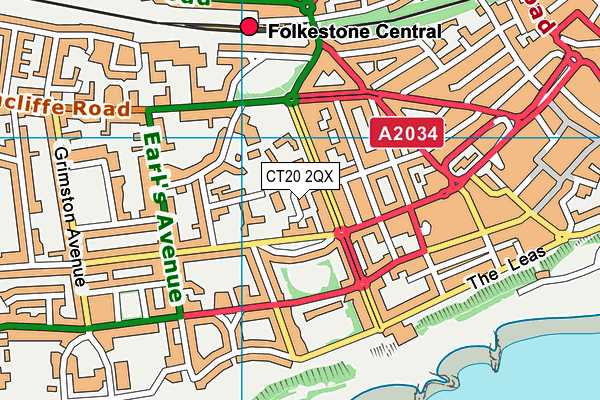 CT20 2QX map - OS VectorMap District (Ordnance Survey) CT20 2QX map - OS VectorMap District (Ordnance Survey)