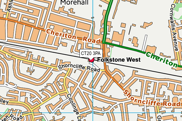 CT20 3PA map - OS VectorMap District (Ordnance Survey) CT20 3PA map - OS VectorMap District (Ordnance Survey)