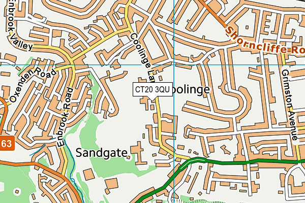 CT20 3QU map - OS VectorMap District (Ordnance Survey)