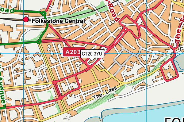 CT20 3YU map - OS VectorMap District (Ordnance Survey) CT20 3YU map - OS VectorMap District (Ordnance Survey)