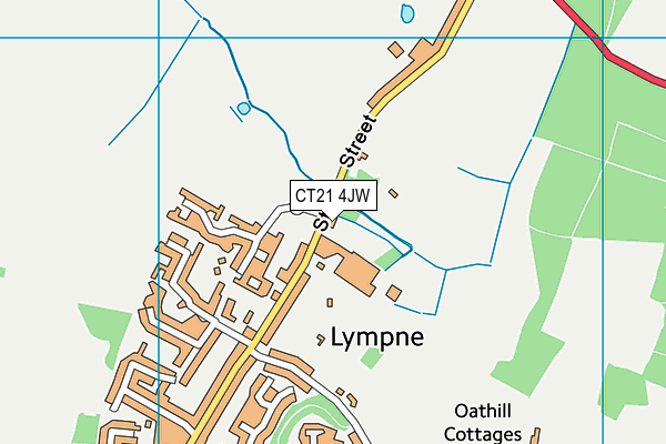 CT21 4JW map - OS VectorMap District (Ordnance Survey)