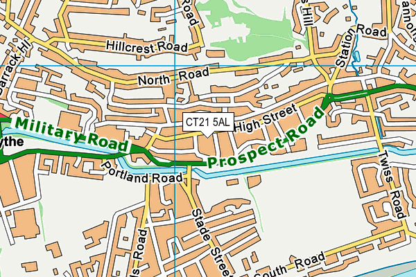 CT21 5AL map - OS VectorMap District (Ordnance Survey)