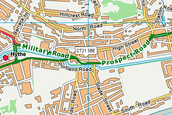 CT21 5BE map - OS VectorMap District (Ordnance Survey) CT21 5BE map - OS VectorMap District (Ordnance Survey)