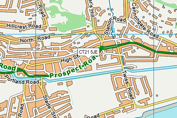 CT21 5JE map - OS VectorMap District (Ordnance Survey) CT21 5JE map - OS VectorMap District (Ordnance Survey)