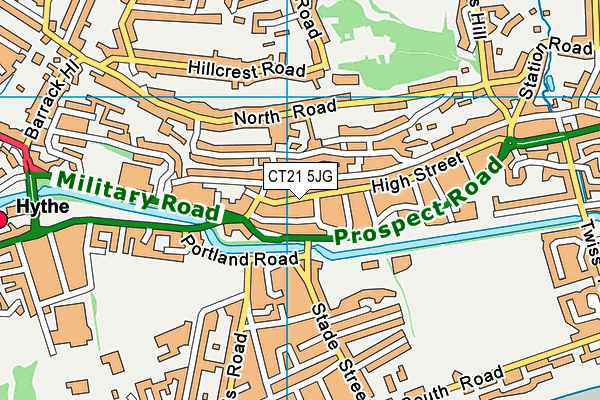 CT21 5JG map - OS VectorMap District (Ordnance Survey) CT21 5JG map - OS VectorMap District (Ordnance Survey)