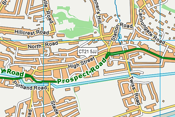 CT21 5JJ map - OS VectorMap District (Ordnance Survey) CT21 5JJ map - OS VectorMap District (Ordnance Survey)