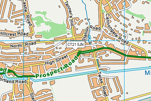 CT21 5JN map - OS VectorMap District (Ordnance Survey)