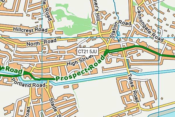 CT21 5JU map - OS VectorMap District (Ordnance Survey) CT21 5JU map - OS VectorMap District (Ordnance Survey)