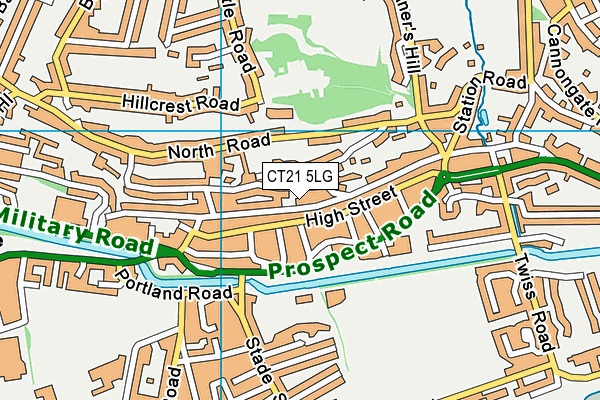 CT21 5LG map - OS VectorMap District (Ordnance Survey) CT21 5LG map - OS VectorMap District (Ordnance Survey)