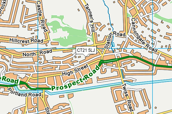 CT21 5LJ map - OS VectorMap District (Ordnance Survey) CT21 5LJ map - OS VectorMap District (Ordnance Survey)