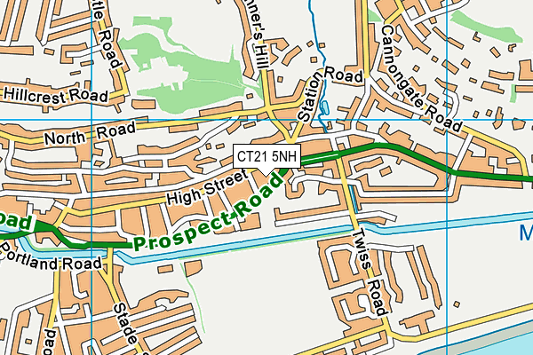 CT21 5NH map - OS VectorMap District (Ordnance Survey)