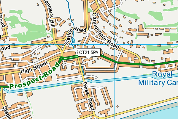 CT21 5PA map - OS VectorMap District (Ordnance Survey) CT21 5PA map - OS VectorMap District (Ordnance Survey)