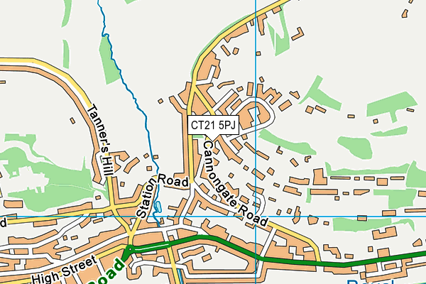 CT21 5PJ map - OS VectorMap District (Ordnance Survey) CT21 5PJ map - OS VectorMap District (Ordnance Survey)