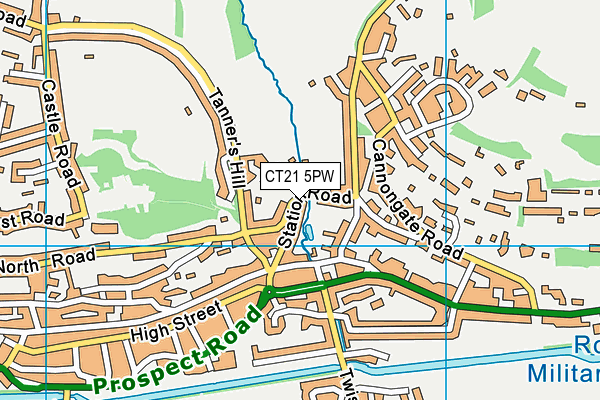 CT21 5PW map - OS VectorMap District (Ordnance Survey) CT21 5PW map - OS VectorMap District (Ordnance Survey)