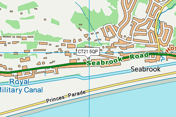CT21 5QP map - OS VectorMap District (Ordnance Survey)