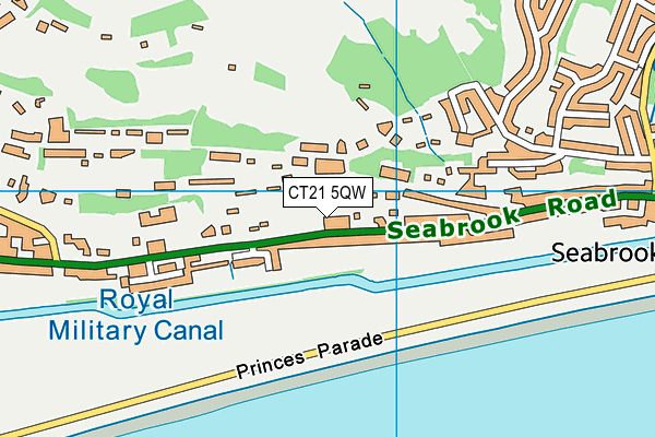 CT21 5QW map - OS VectorMap District (Ordnance Survey) CT21 5QW map - OS VectorMap District (Ordnance Survey)