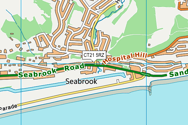 CT21 5RZ map - OS VectorMap District (Ordnance Survey) CT21 5RZ map - OS VectorMap District (Ordnance Survey)