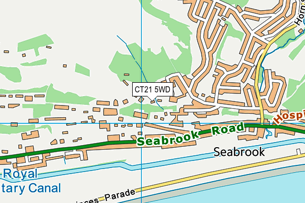 CT21 5WD map - OS VectorMap District (Ordnance Survey) CT21 5WD map - OS VectorMap District (Ordnance Survey)