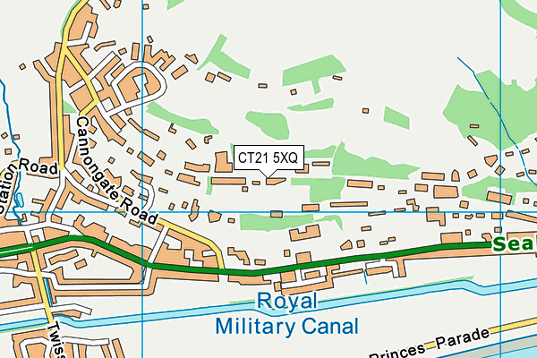 CT21 5XQ map - OS VectorMap District (Ordnance Survey)