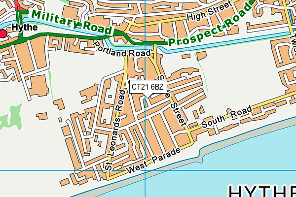 CT21 6BZ map - OS VectorMap District (Ordnance Survey)